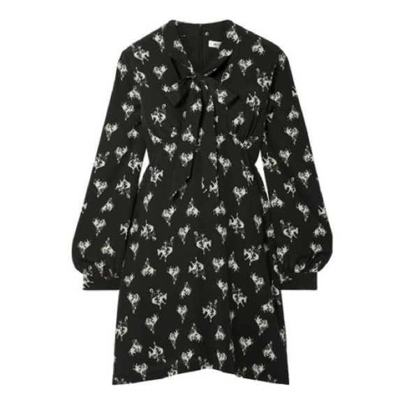 Re/Done 60s Cowboy Printed Bow Silk Dress - Picture 7 of 7